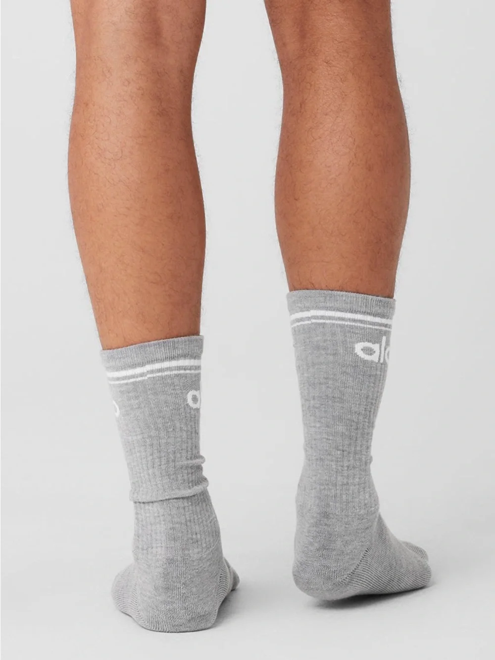 Alo Yoga Unisex Throwback Sock Athletic Heather Grey/White🧦 + Scrunchies Set